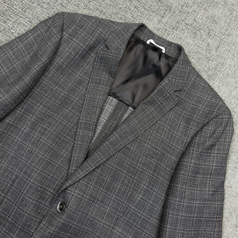 Hugo Boss Blazer Mens 44R Gray Plaid Slim Fit Wool Sport Coat Suit Jacket Haylon